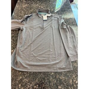 Tori Richard Mens XL Tradewind Technology 1/4 Zip Pullover Gray Performance Top